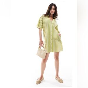 ASOS Linen Boxy Mini Shirt Dress